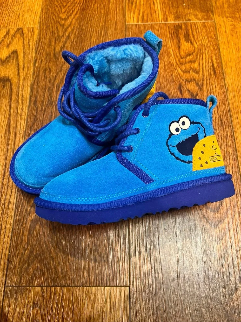 UGG Kids Blue Cookie Monster Suede Boots (Firm on Price)